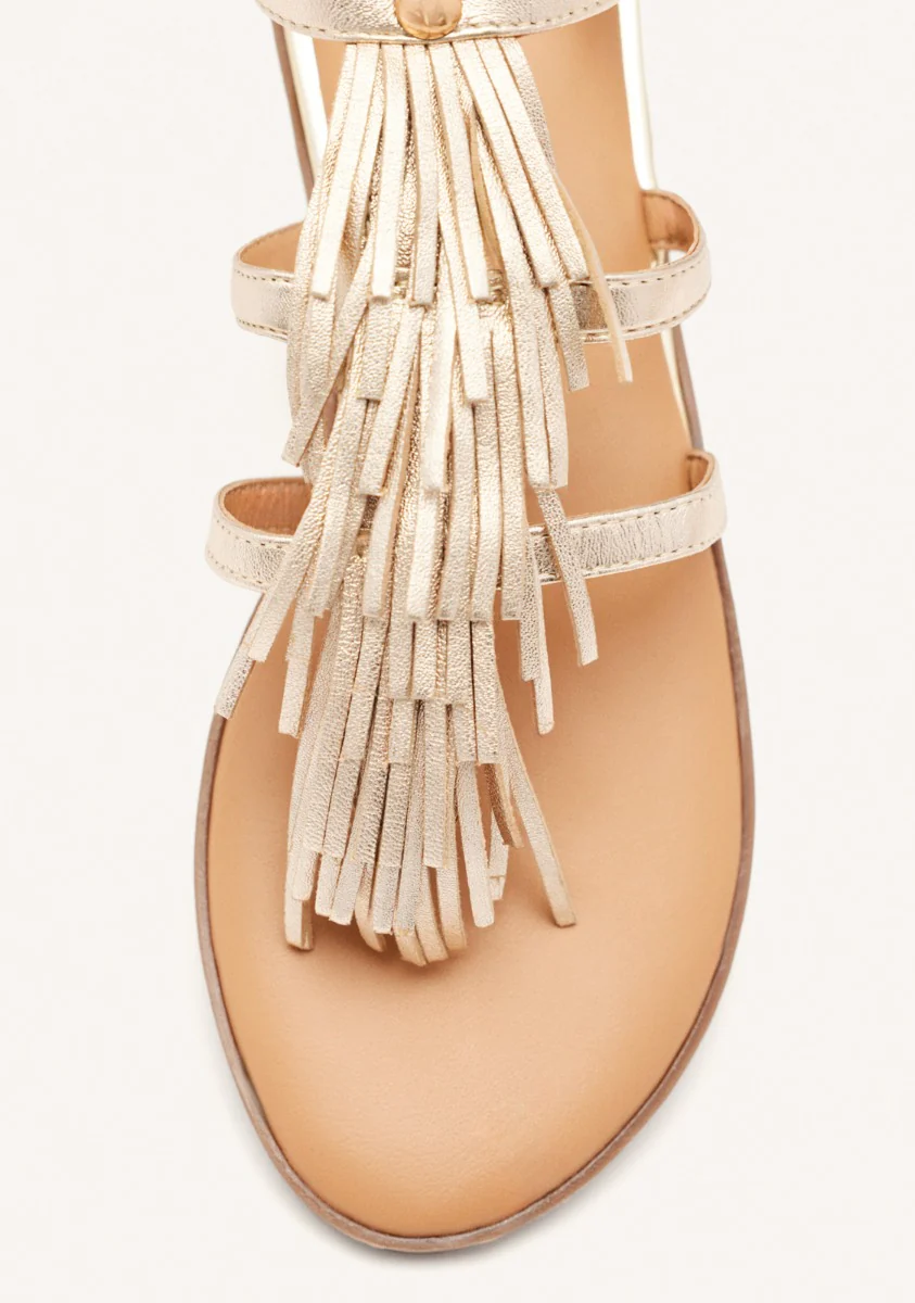 GREEK SANDALS LEATHER WITH FRINGES SUNAPEE - Image 4
