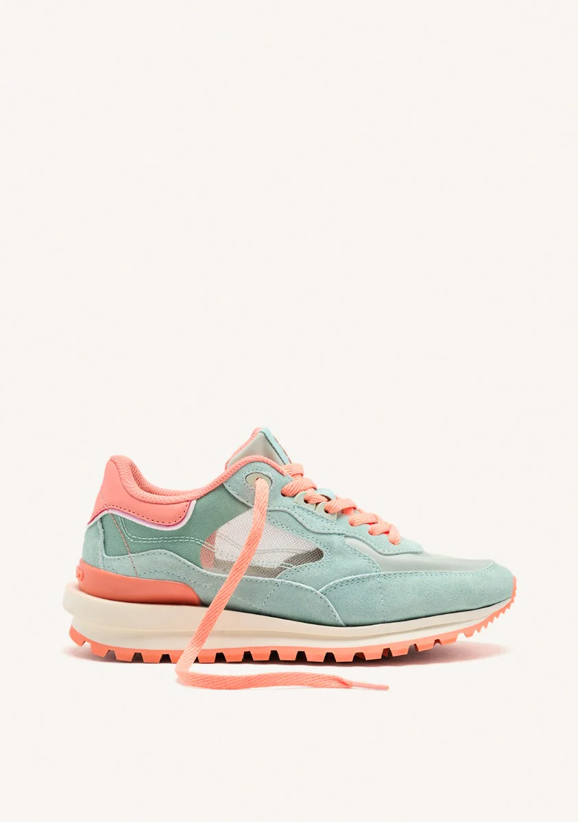 GRID LEATHER SNEAKERS IOLA