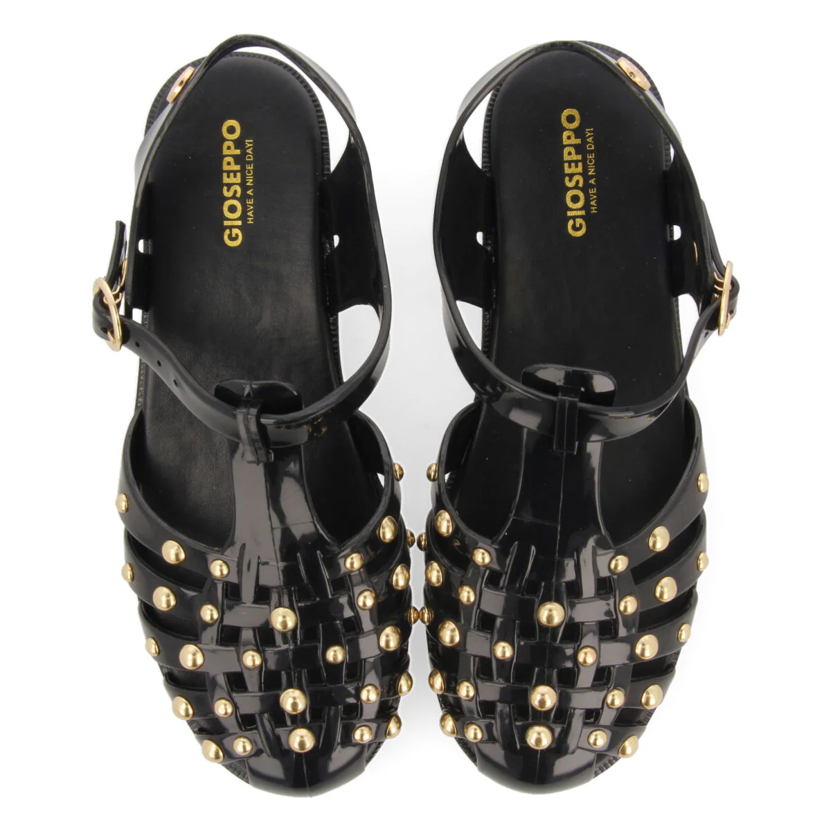 Havana women's black multi-strap sandals with studs - Image 3