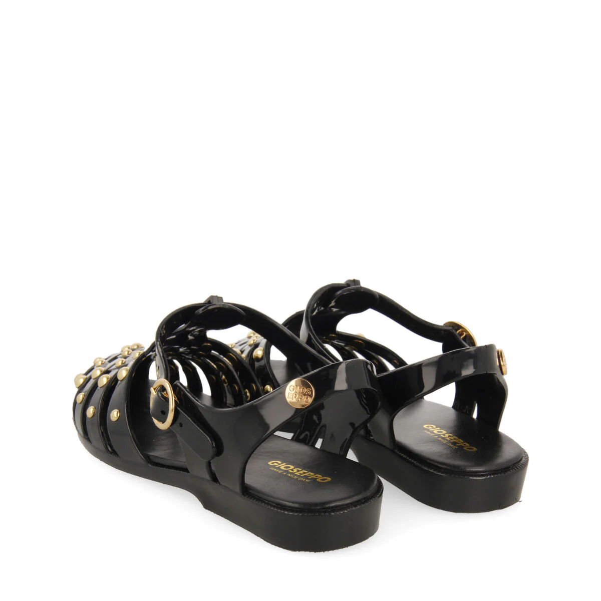 Havana women's black multi-strap sandals with studs - Image 4