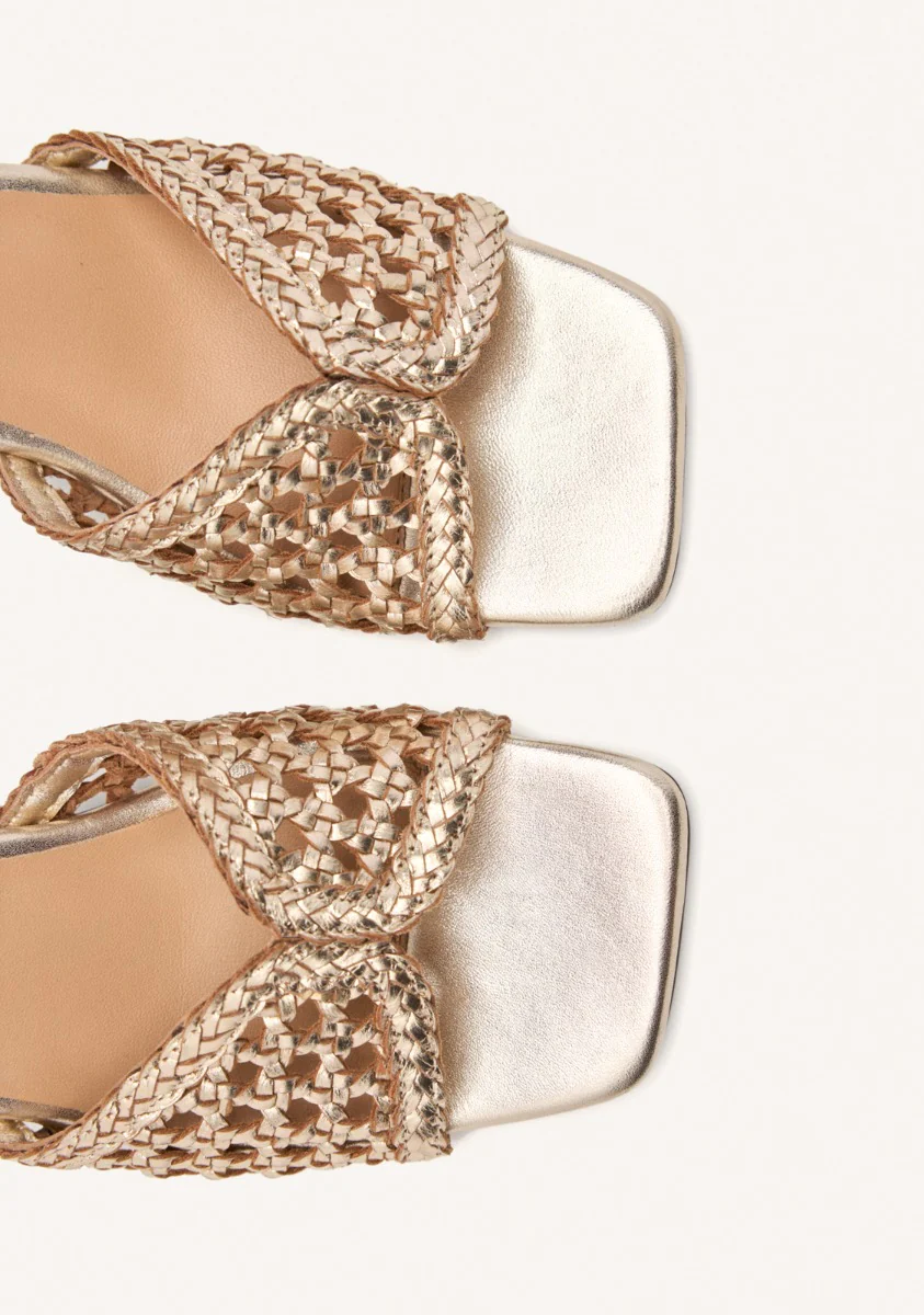 HEEL BRAIDED LEATHER SANDALS BURNSIDE - Image 3