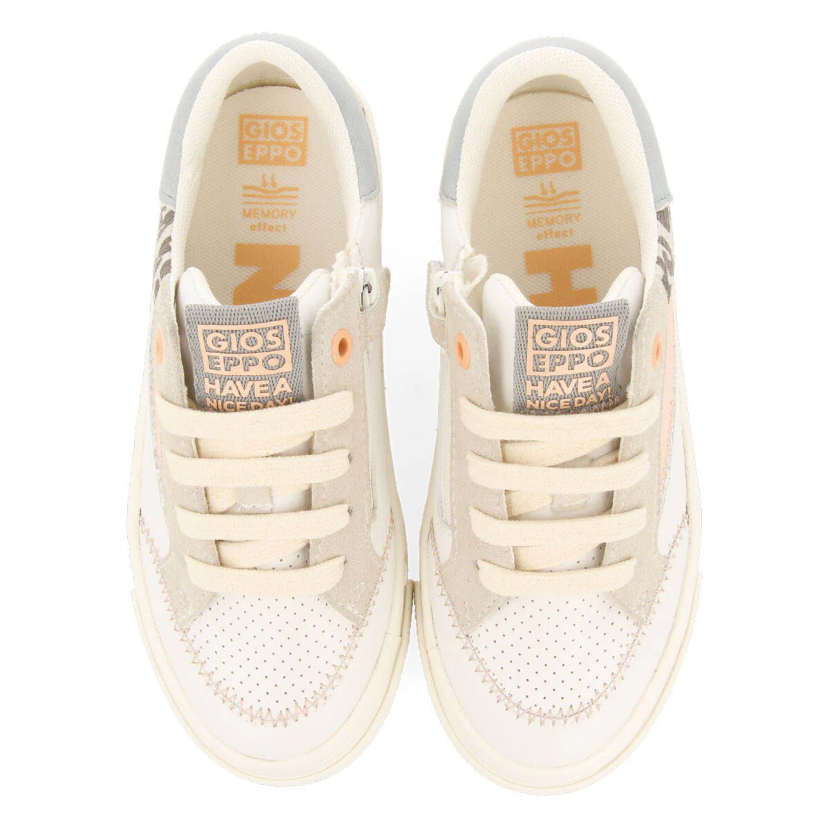 Ibia girls white sneakers with glittery details - Image 3