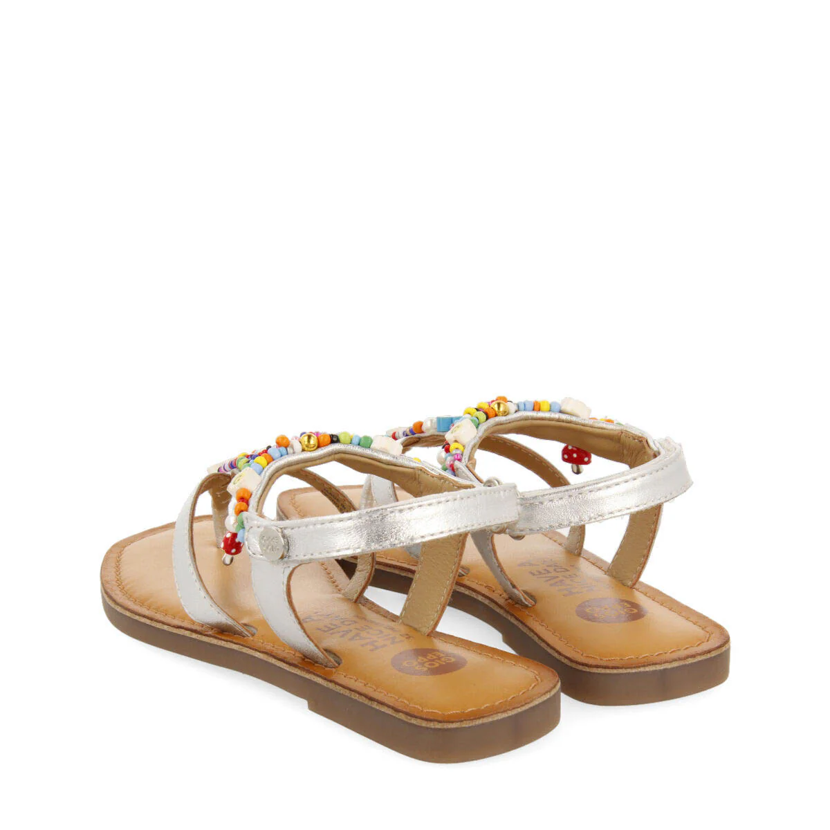 Ibiraci girls silver leather sandals - Image 4