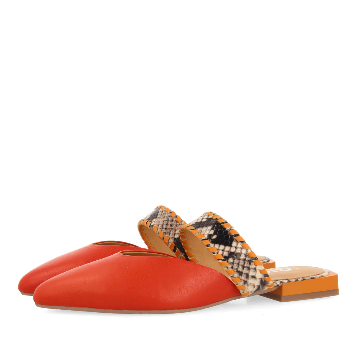 Inhapim women's orange slingback sandals with strap - Image 2