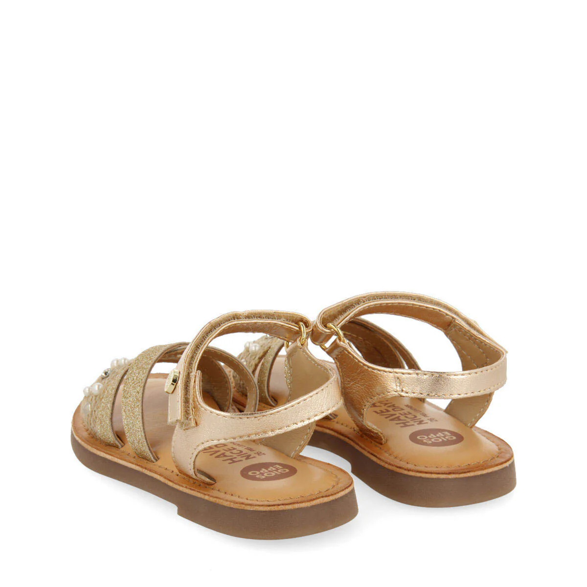 Jandira girls multicoloured jute sandals withearls and glitter - Image 4