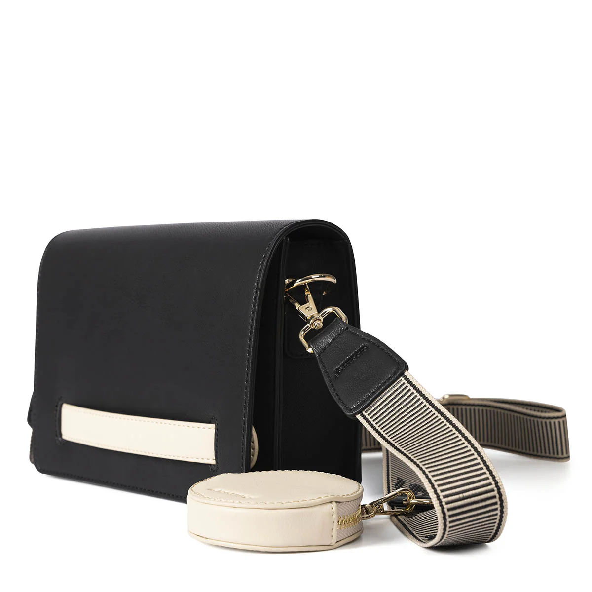 Jaren black crossbody bag with cream details - Image 4