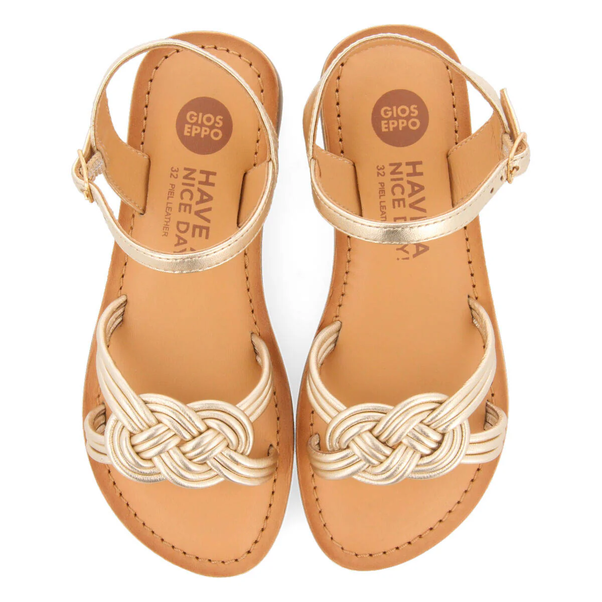 Jequie girls gold leather sandals - Image 3