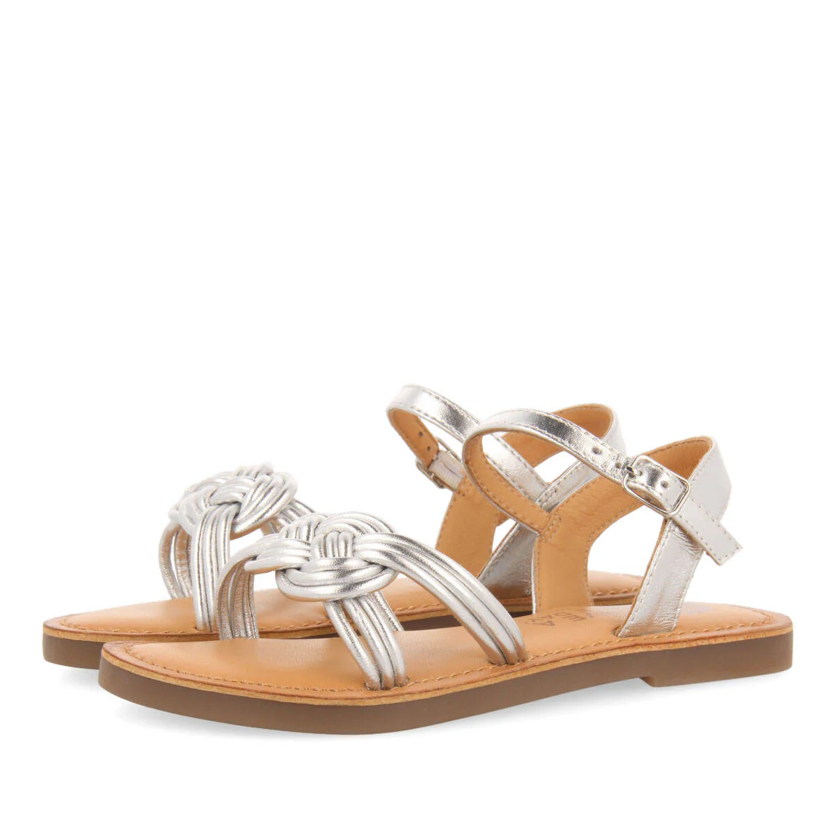Jequie girls silver leather sandals - Image 2