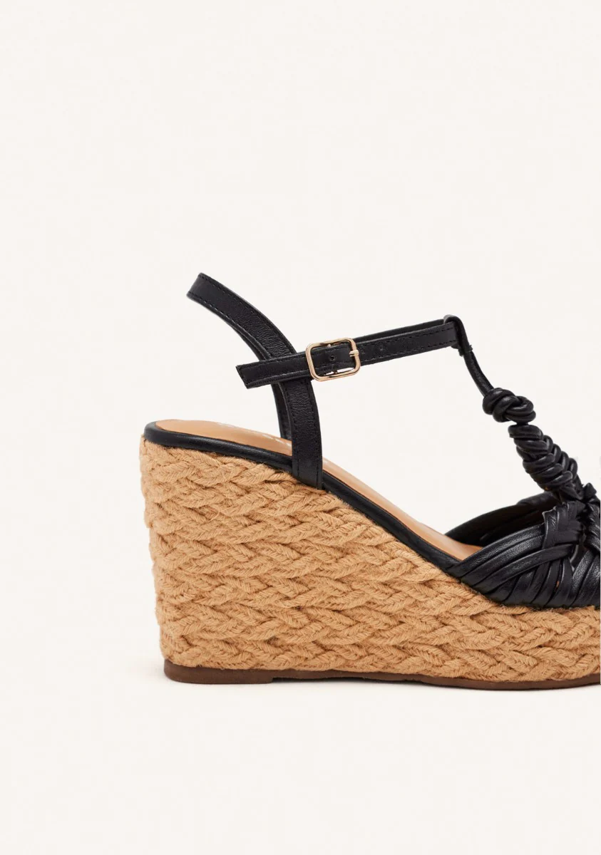 JUTE WEDGE LEATHER SANDALS CASTINE - Image 4