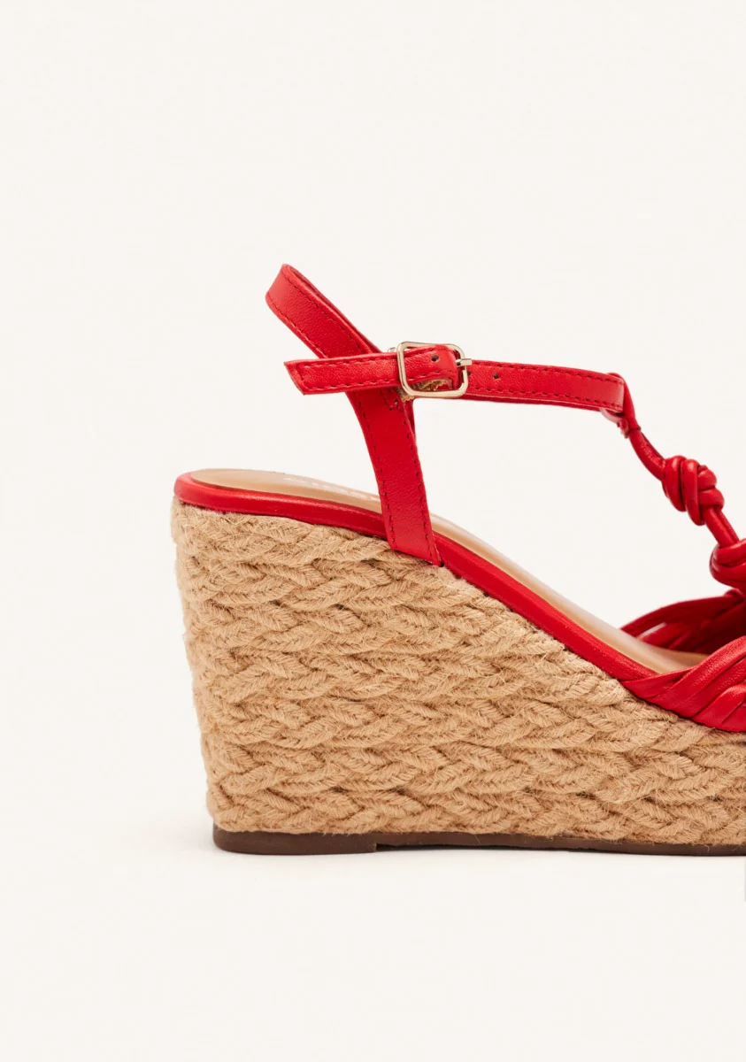 JUTE WEDGE LEATHER SANDALS CASTINE - Image 4