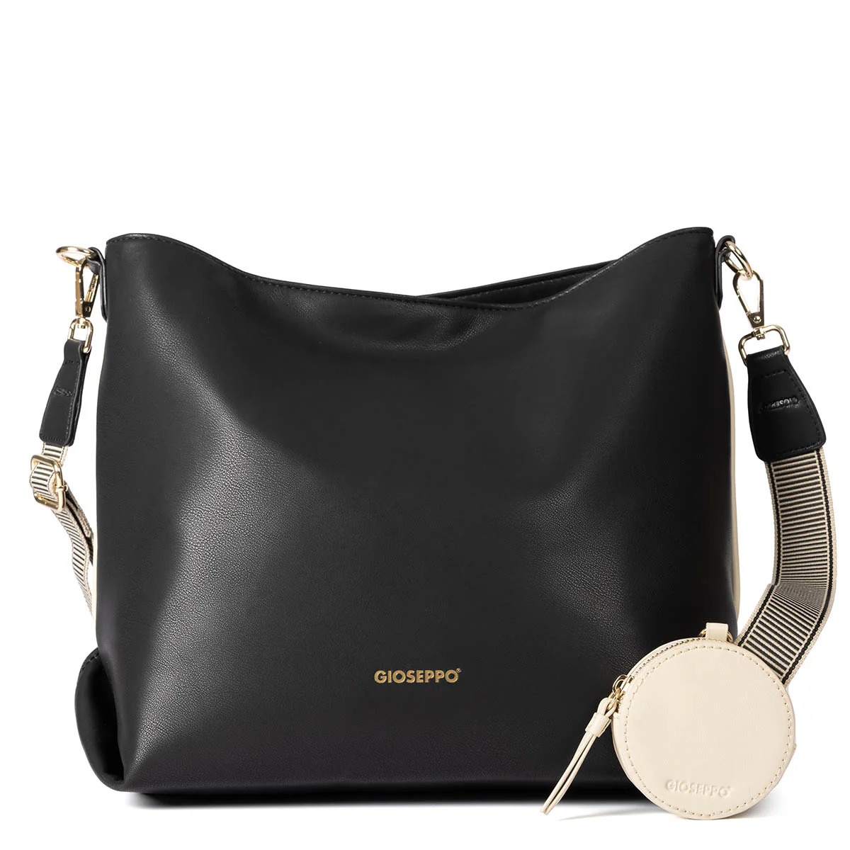 Kallham black shopper bag with cream details
