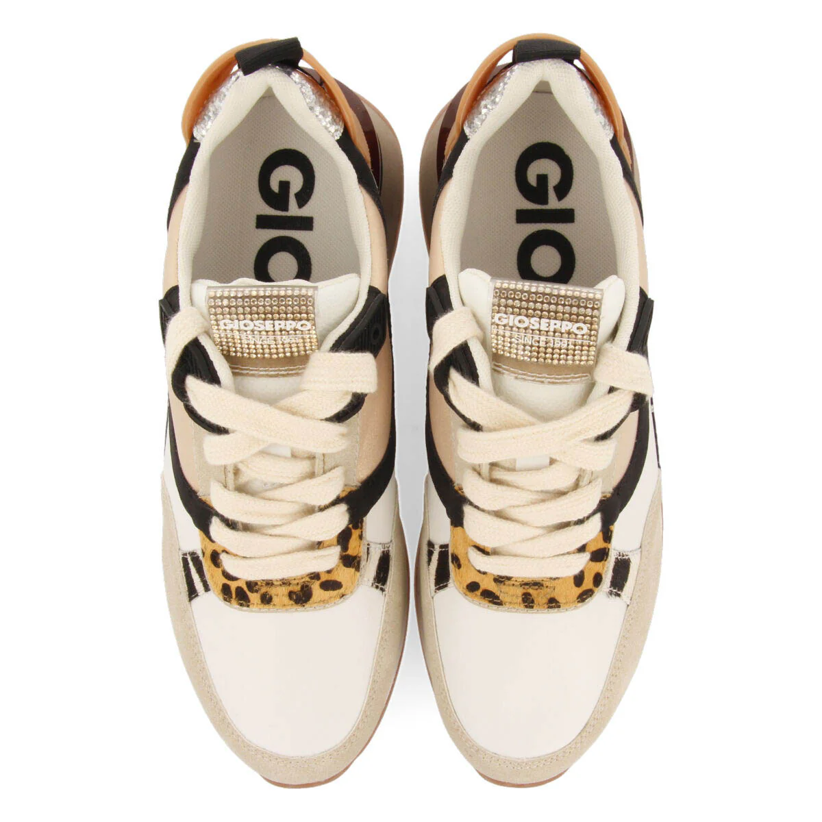 Kaprun women's white sneakers with mixed prints - Image 3