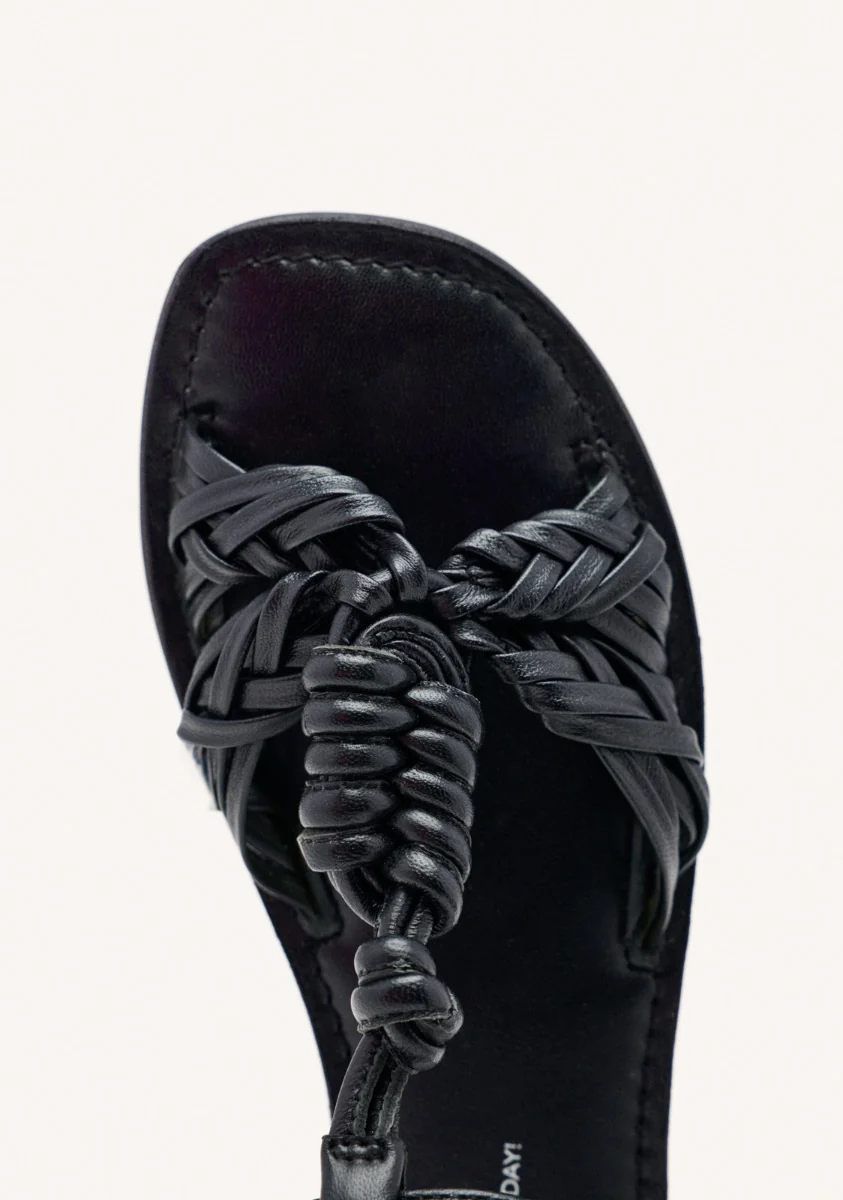 KNOTTED LEATHER FLAT SANDALS WALDEN - Image 3