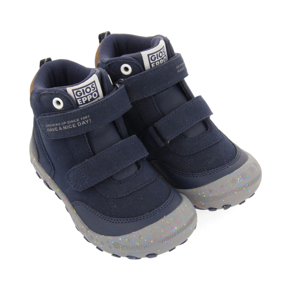 Larbert children's navy blue hiking boot-style sneakers - Image 2
