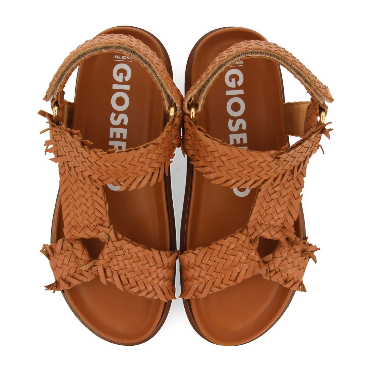 Lassance women's tan footbed sandals with braided straps - Image 3