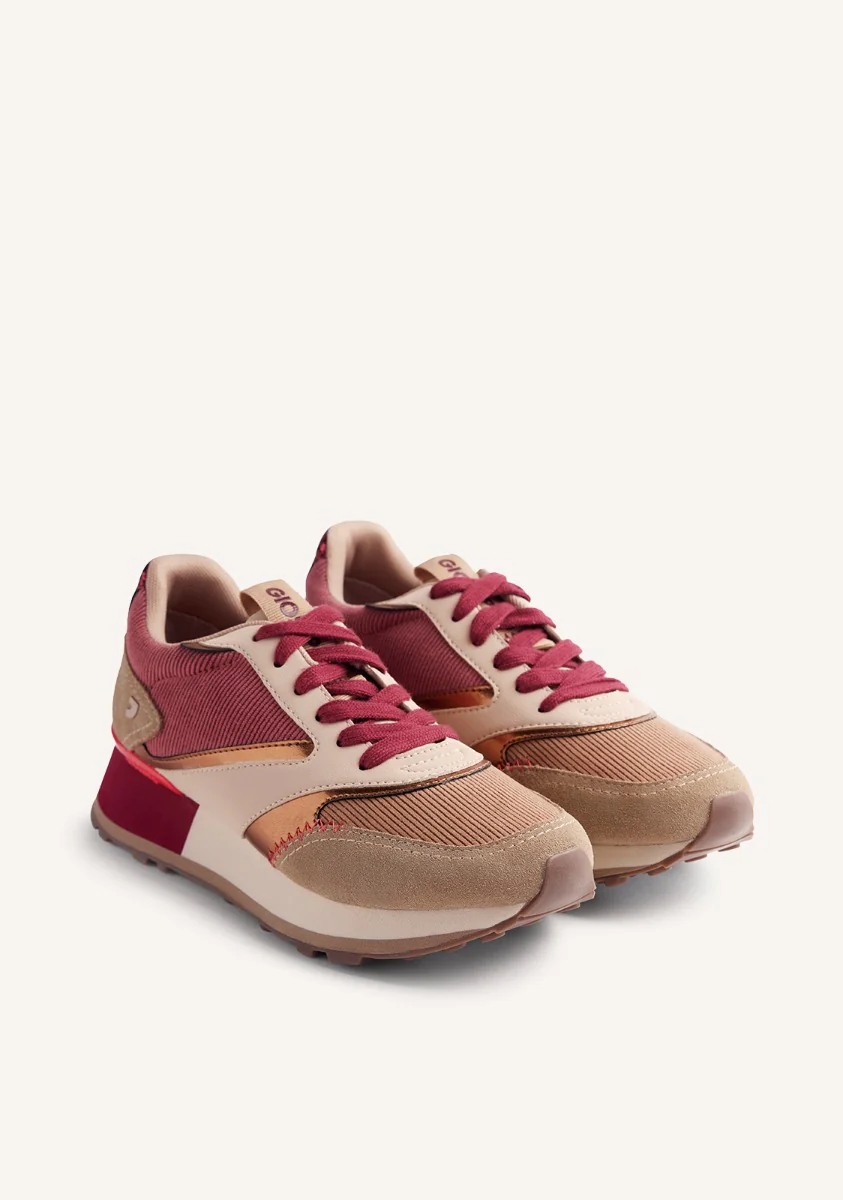 LEATHER AND CORDUROY SNEAKERS LAWTON - Image 2