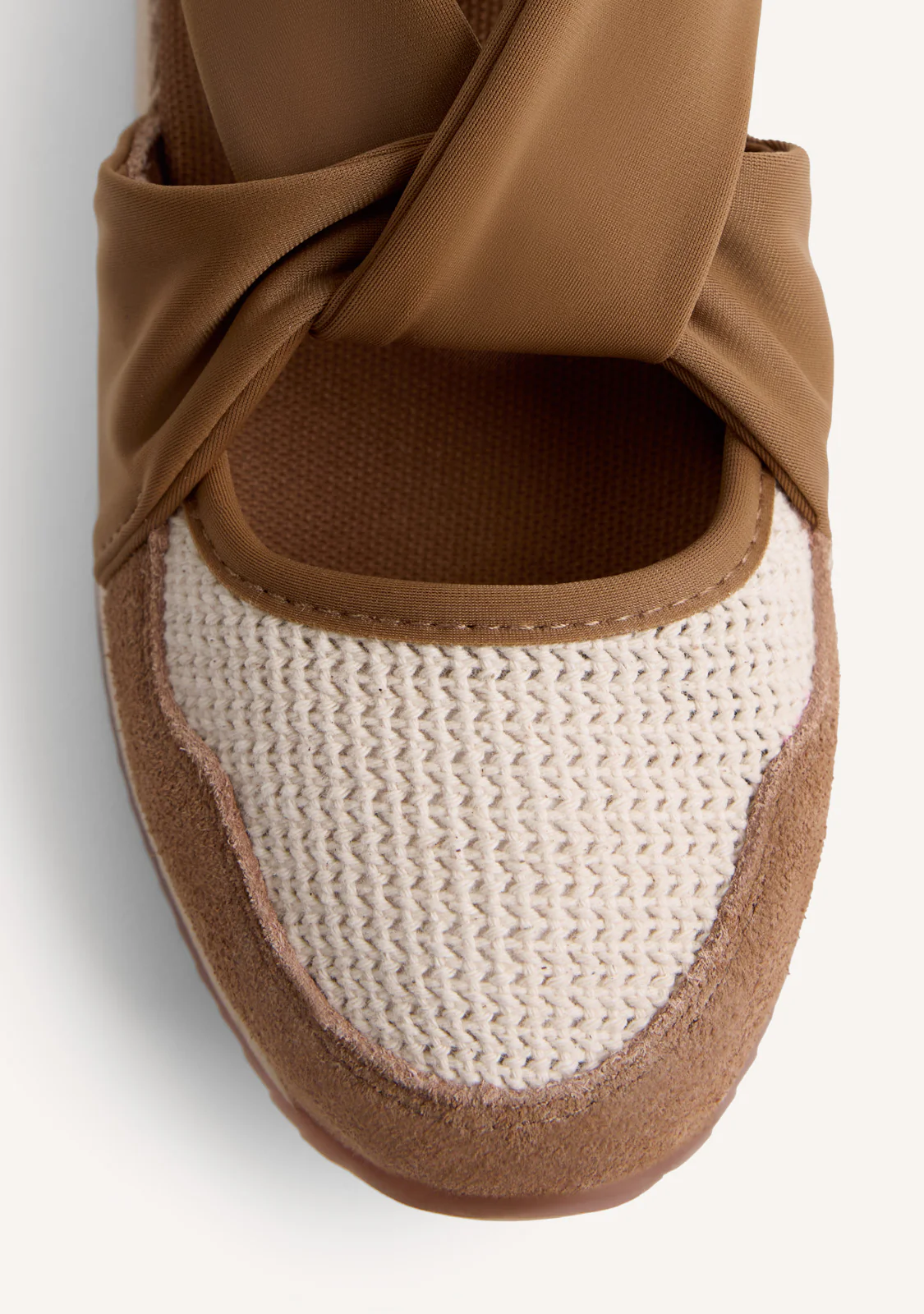 LEATHER AND CROCHET OPEN WEDGE SNEAKERS VUKA - Image 3
