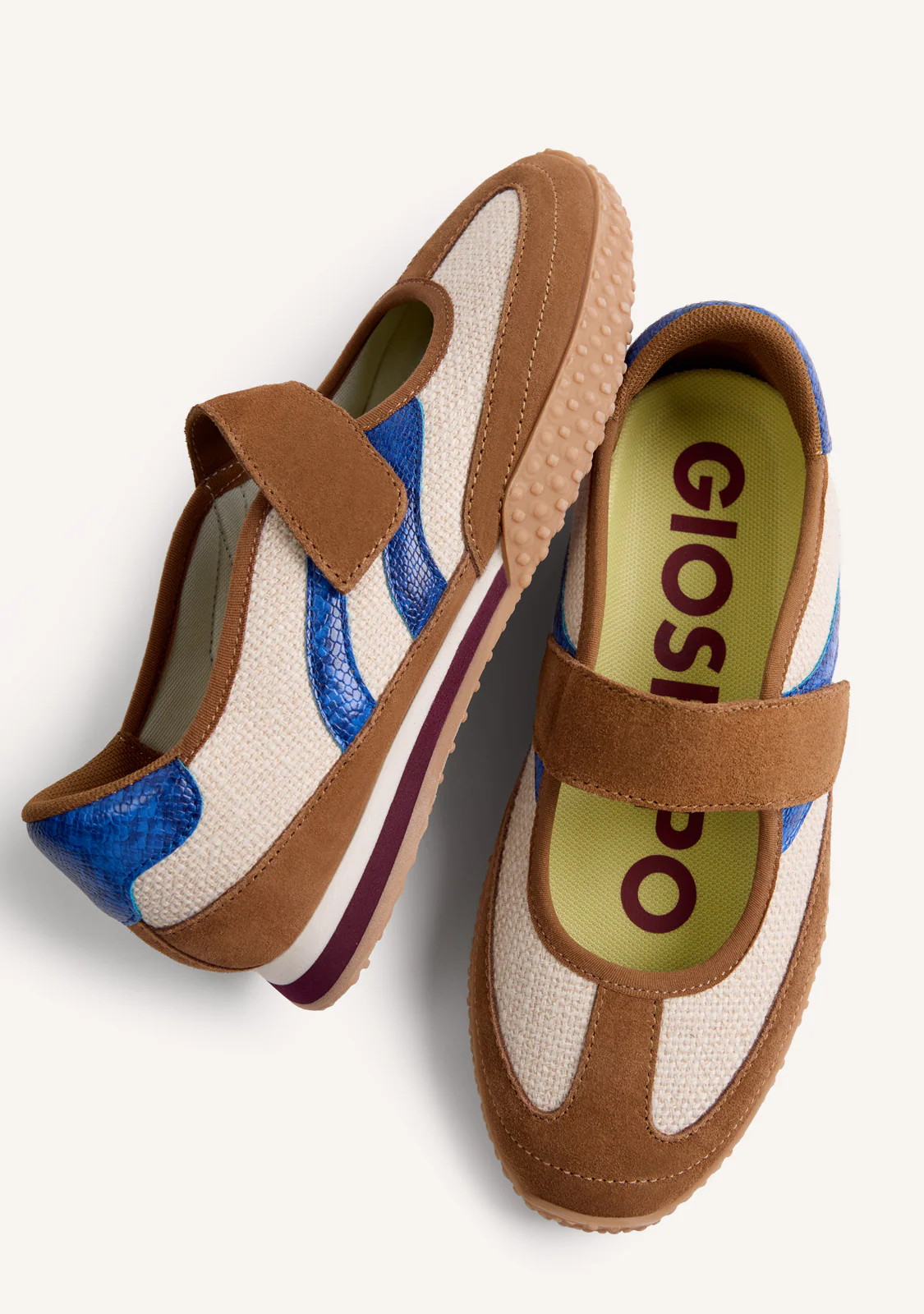 LEATHER AND LINEN SPORTY BALLET FLATS NIONBE - Image 6
