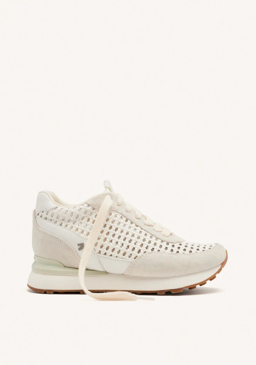 LEATHER AND MESH WEDGE SNEAKERS HIGHGATE