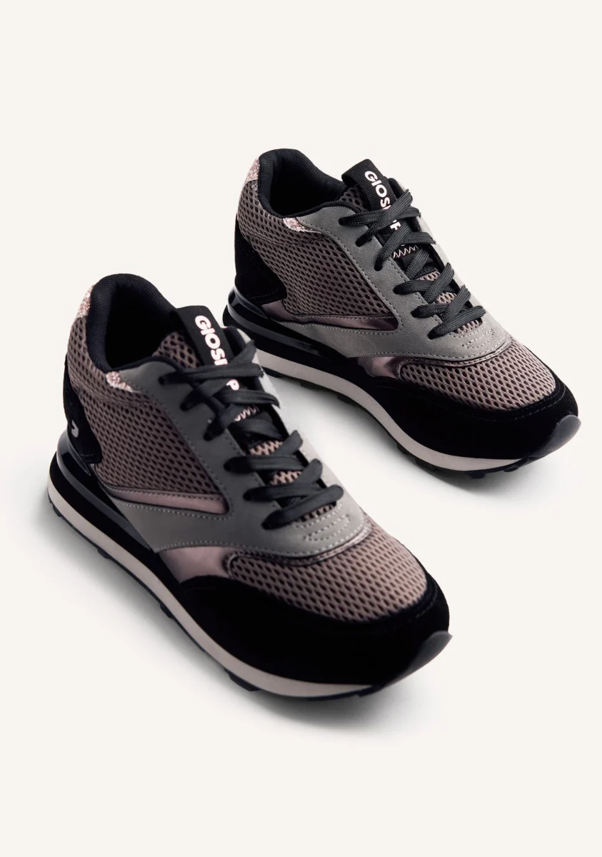 LEATHER AND MESH WEDGE SNEAKERS KEEWATIN - Image 3