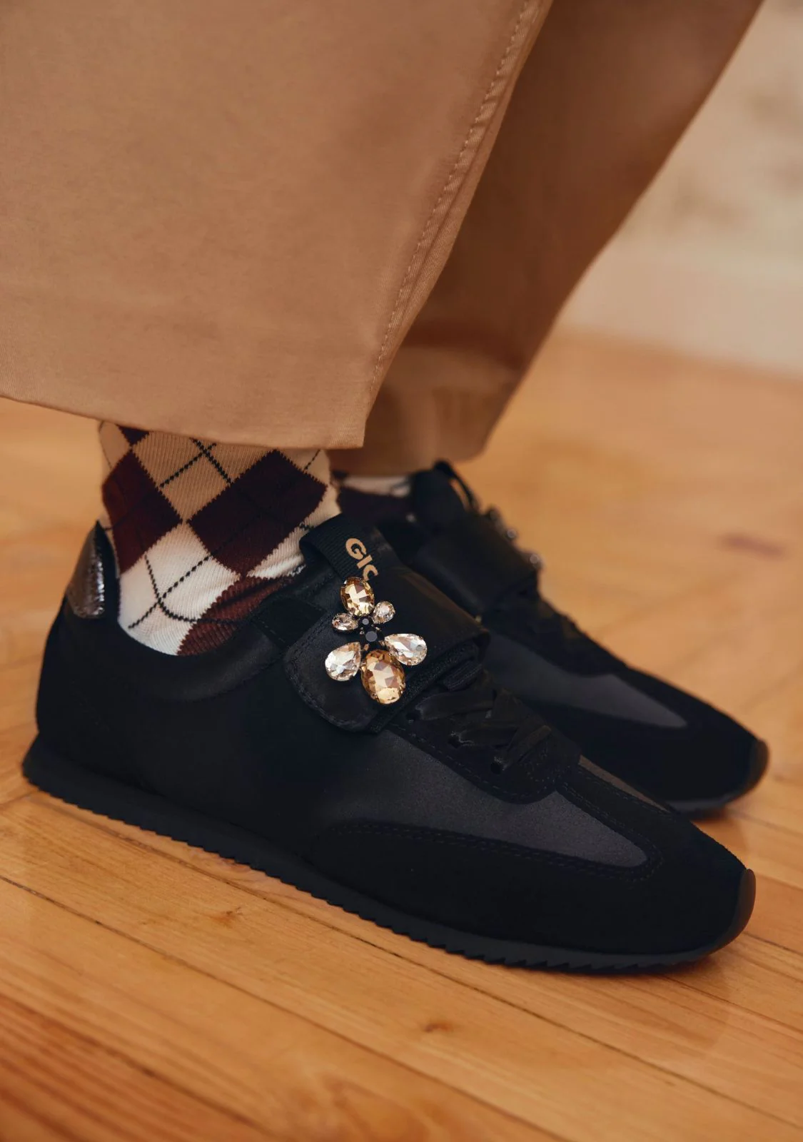 LEATHER AND SATIN SNEAKERS WASECA - Image 7