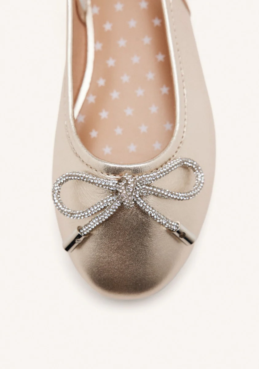 LEATHER BALLET FLATS BOW COON - Image 3