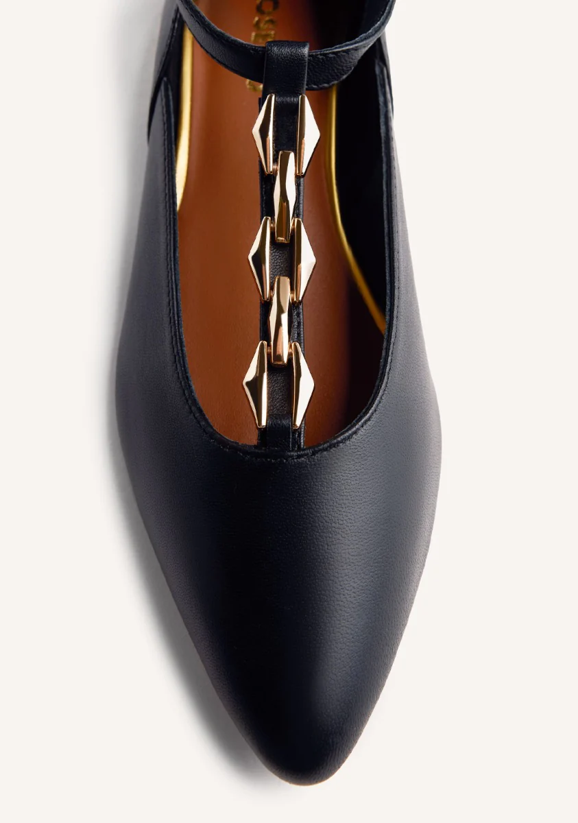 LEATHER CHAIN BALLET FLATS ELSIE - Image 6