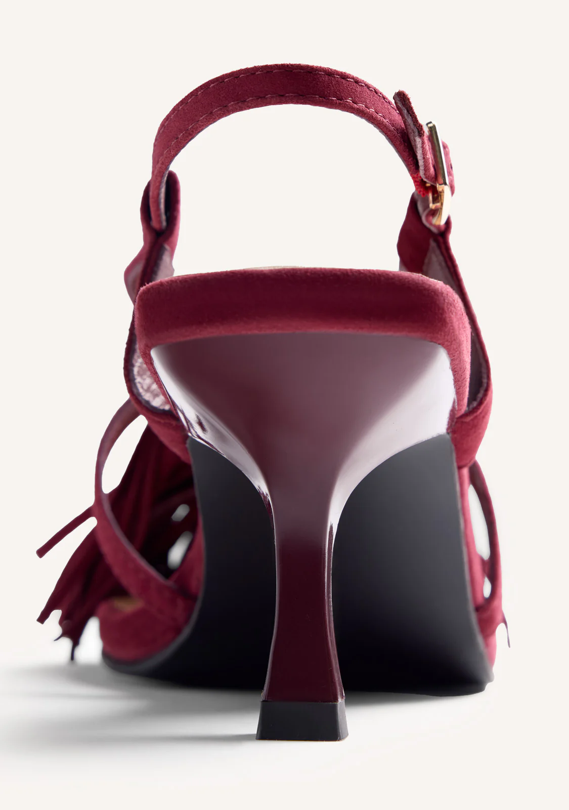 LEATHER FRINGE HEELED SANDALS LUKAC - Image 4