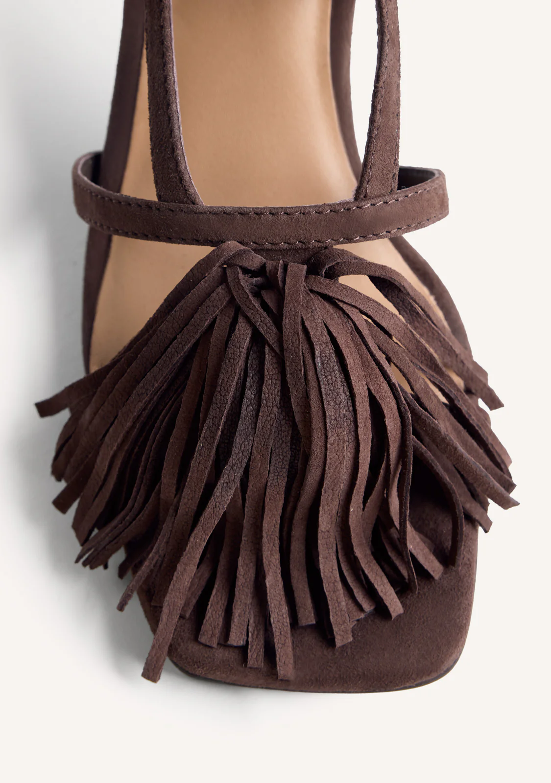LEATHER FRINGE HEELED SANDALS LUKAC - Image 3