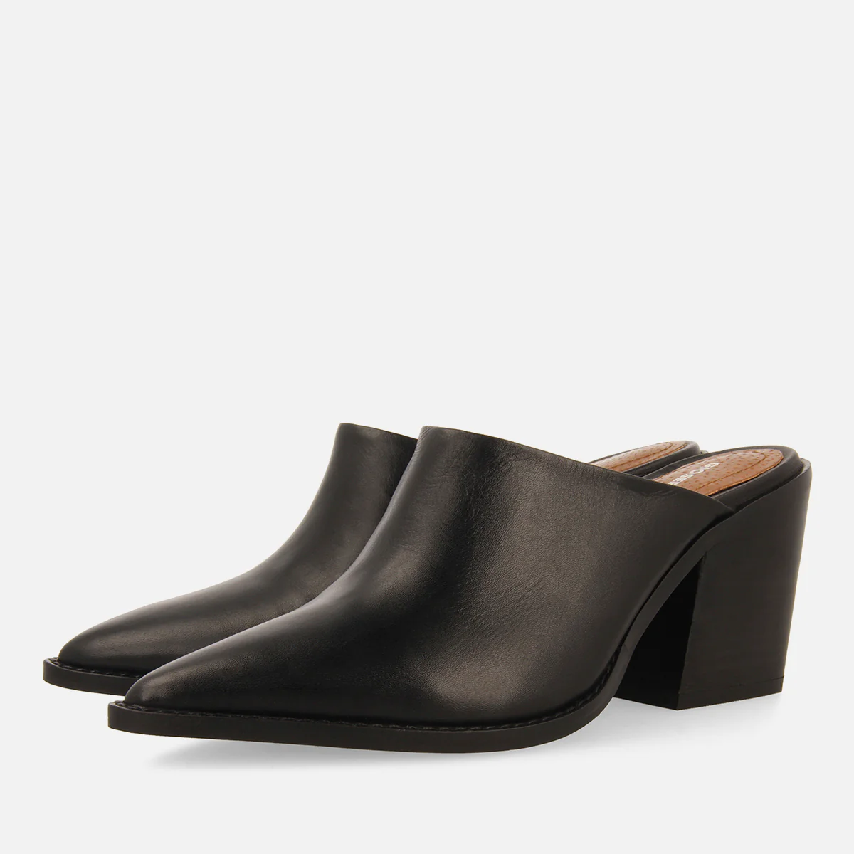 LEATHER HEEL MULES CLOGS BATTONYA - Image 2