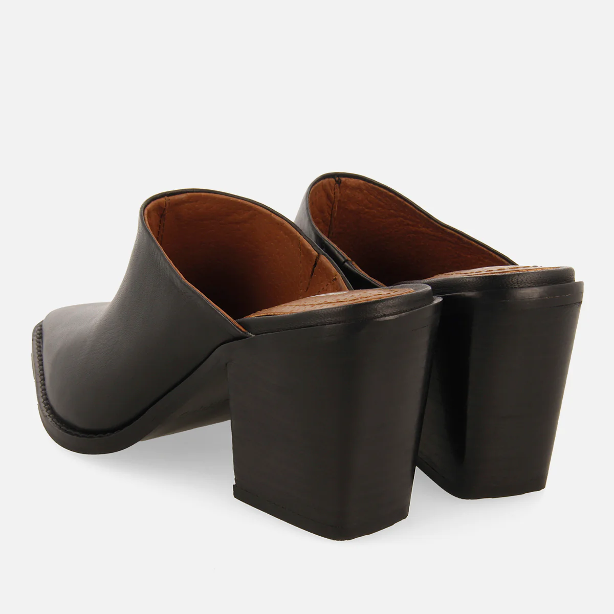 LEATHER HEEL MULES CLOGS BATTONYA - Image 4