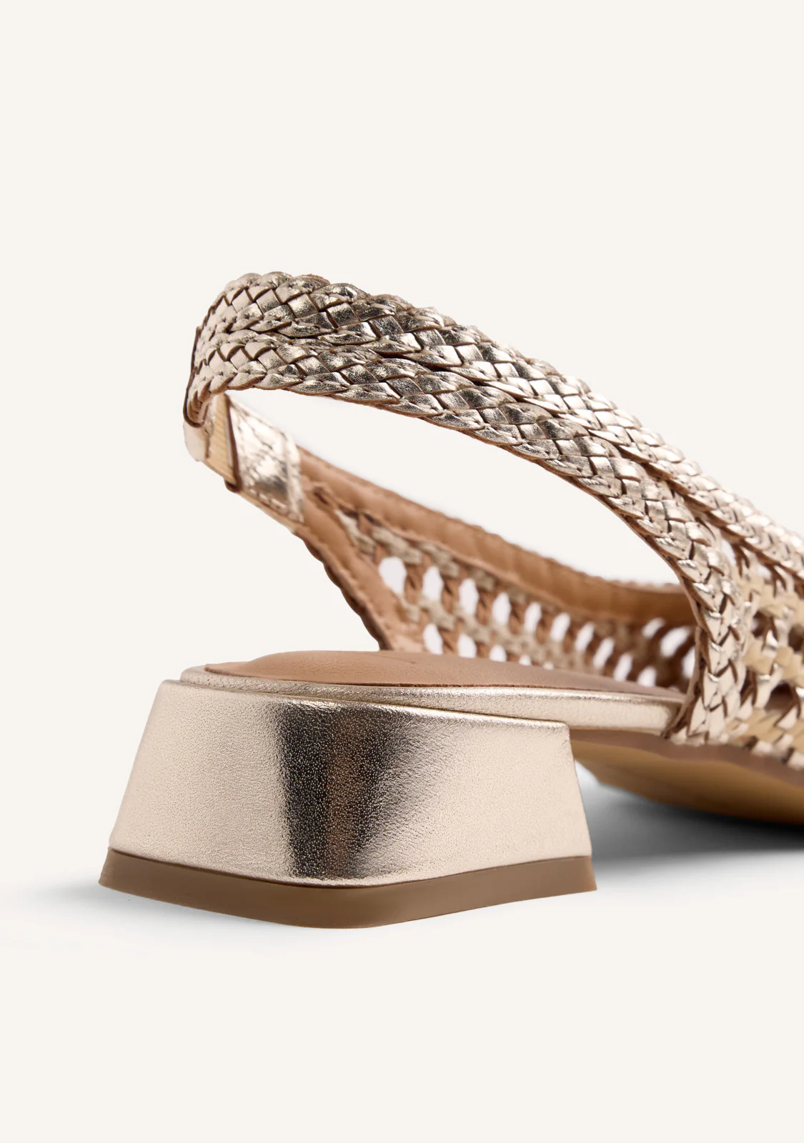 BRAIDED LEATHER SLINGBACK HEELED SHOES HOUNSLOW - Image 4