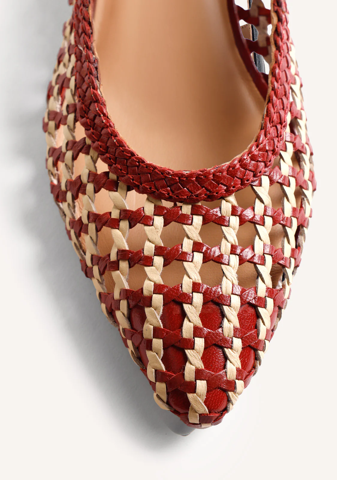 BRAIDED LEATHER SLINGBACK HEELED SHOES HOUNSLOW - Image 3