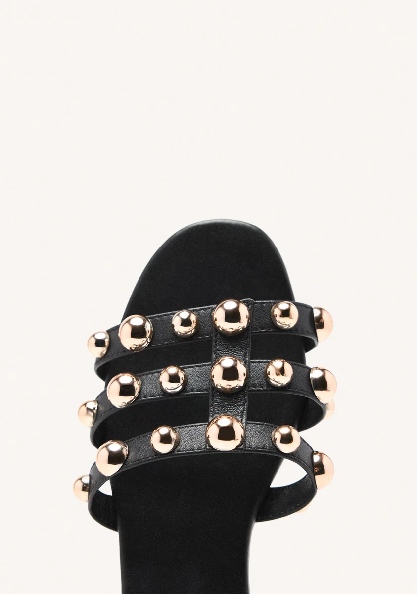 LEATHER STUDDED FLAT SANDALS DEKORRA - Image 3