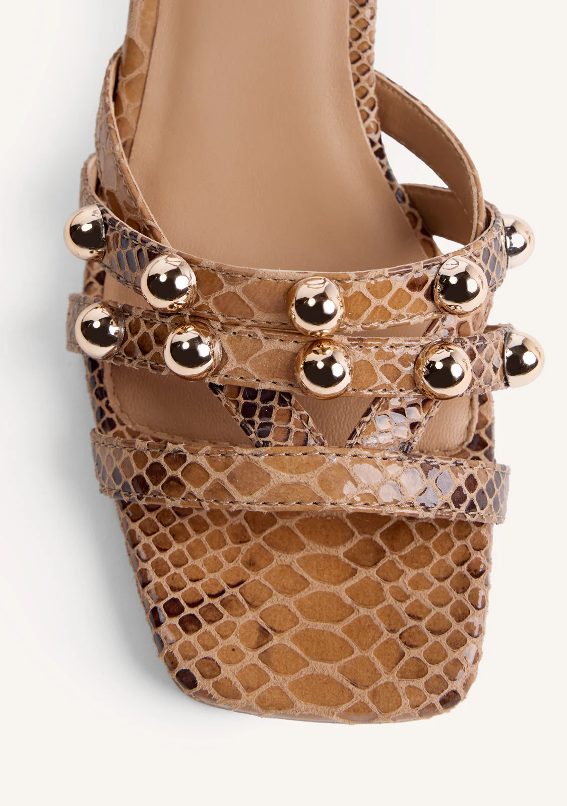 LEATHER STUDDED HEELED SANDALS KAKUMA - Image 3