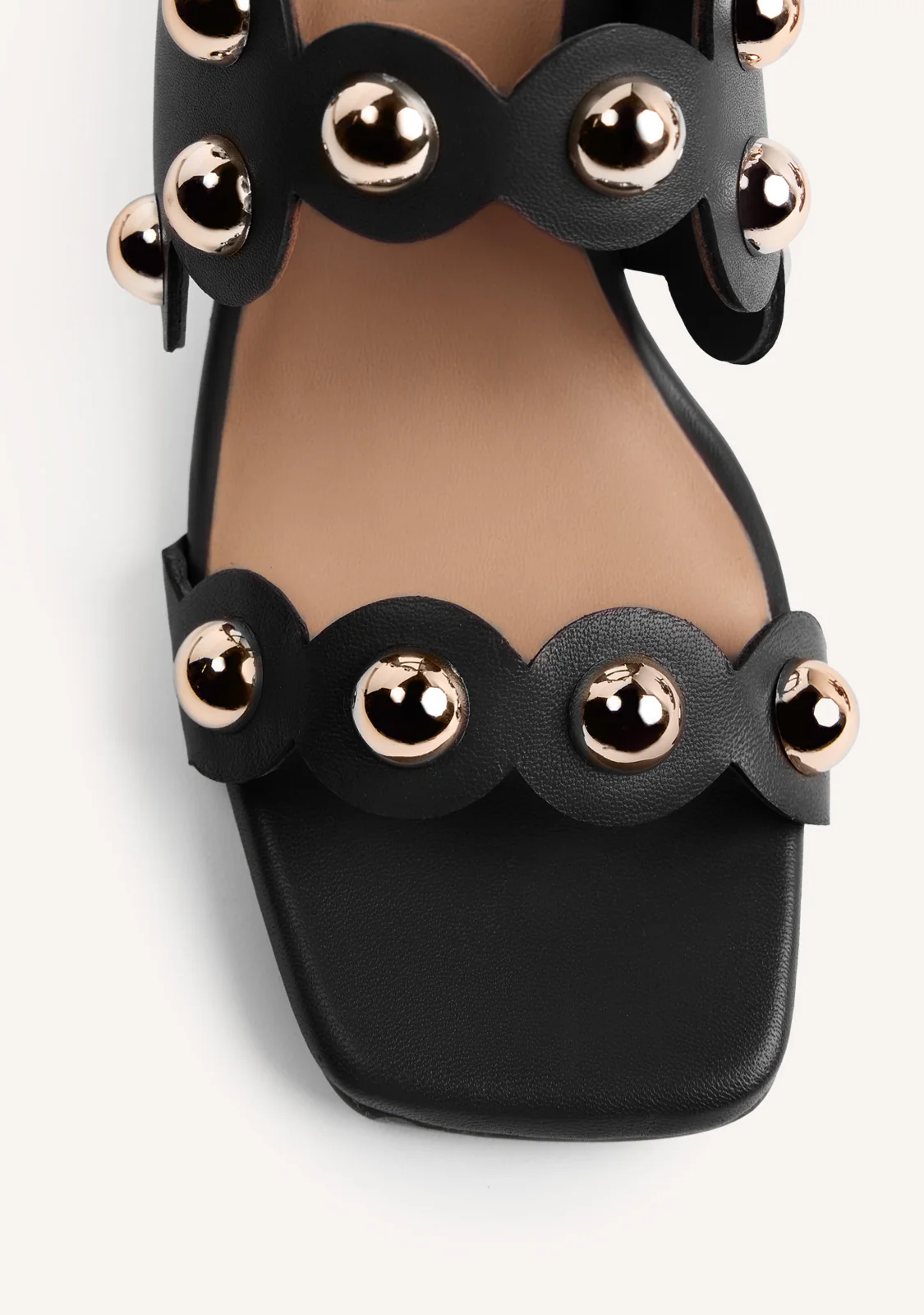 LEATHER STUDDED HEELED SANDALS KAKUMA - Image 3