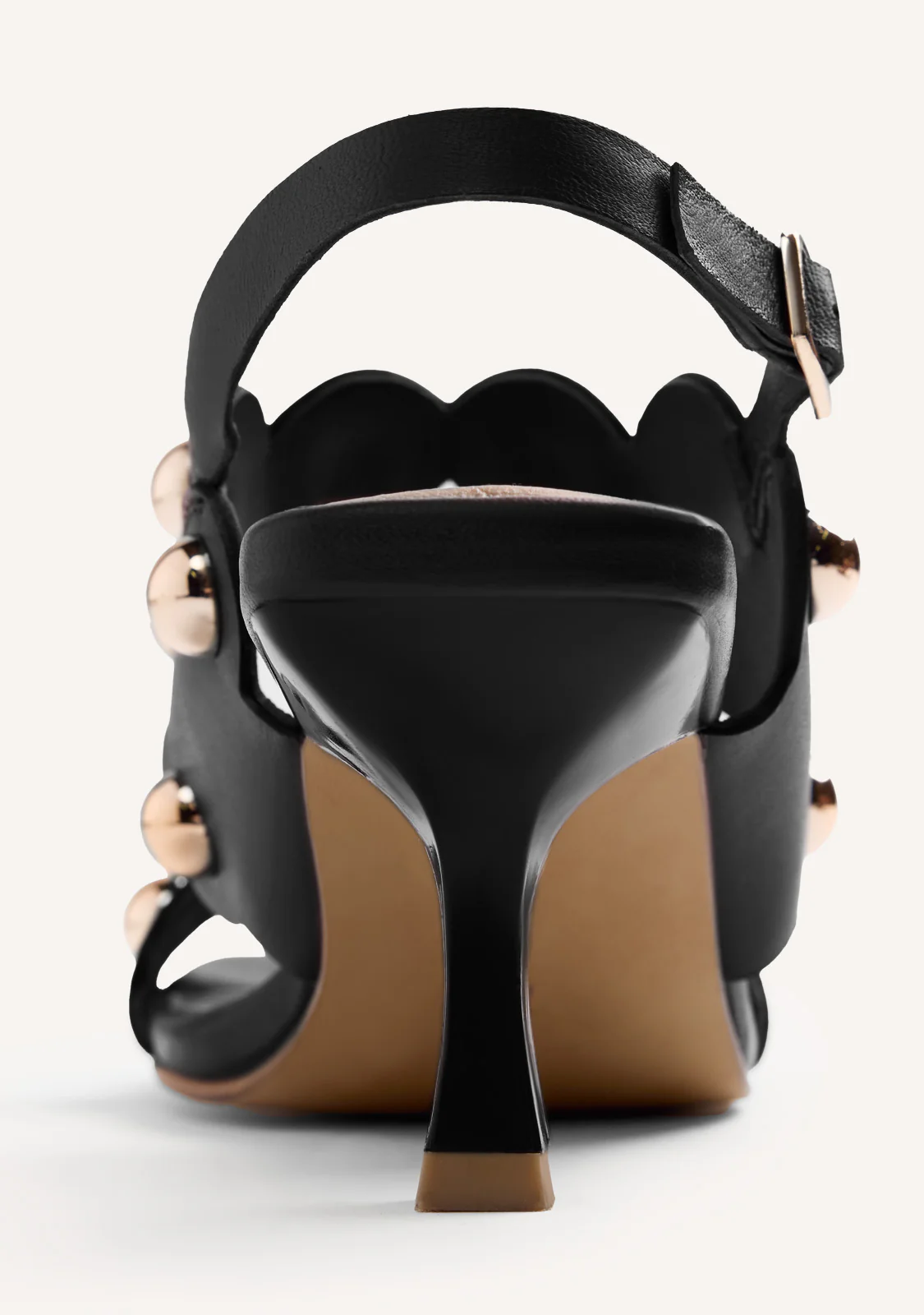 LEATHER STUDDED HEELED SANDALS KAKUMA - Image 4