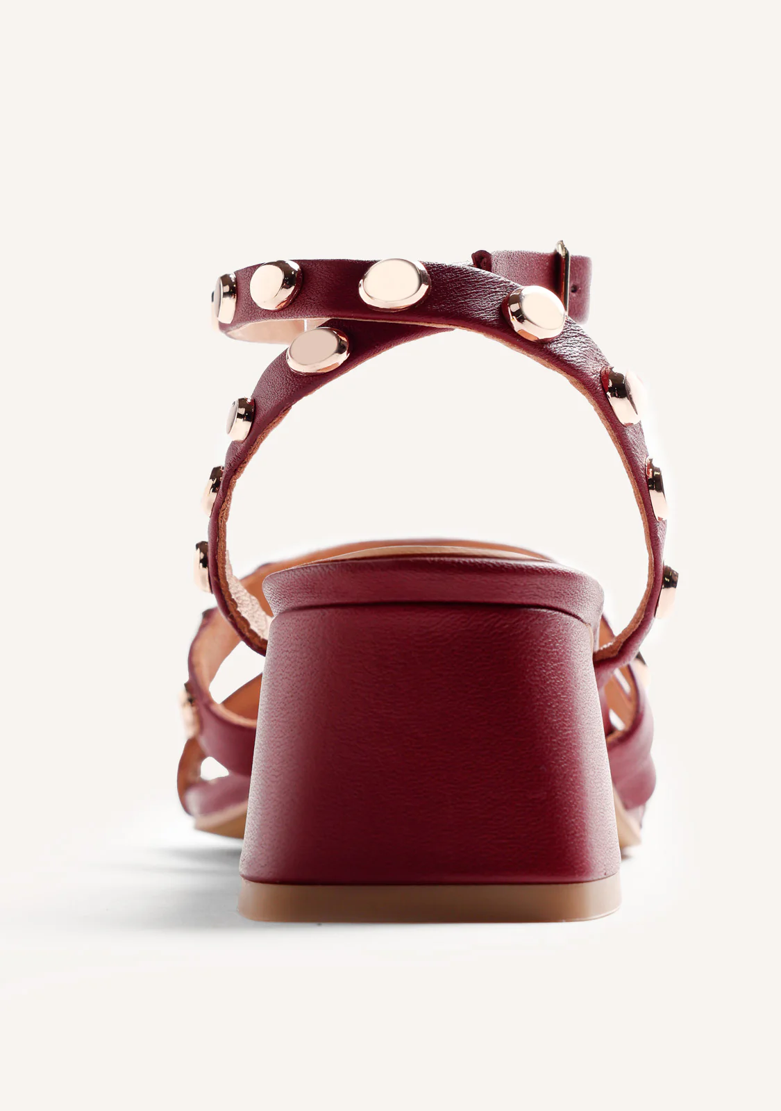 LEATHER STUDDED HEELED SANDALS KASULU - Image 4
