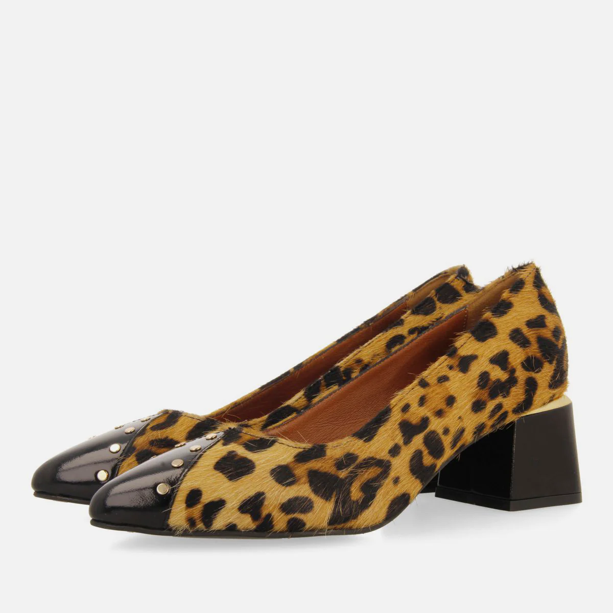 LEOPARD PRINT LEATHER STUDDED PUMPS GALEN - Image 3