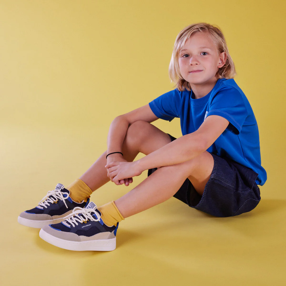 Lepaud boys navy blue sneakers with thick soles - Image 2