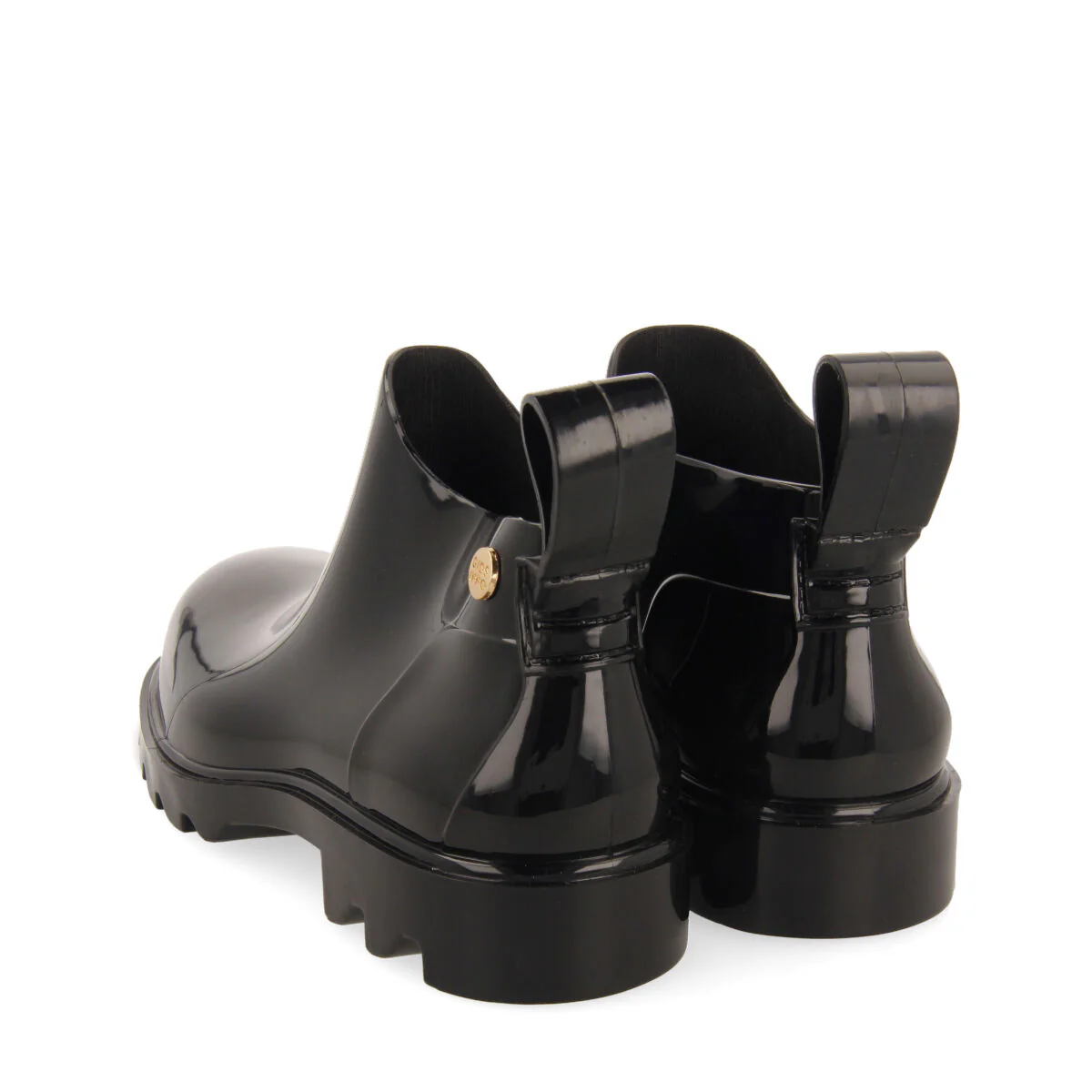 Letcher women's short black clog-style welly boots - Image 4