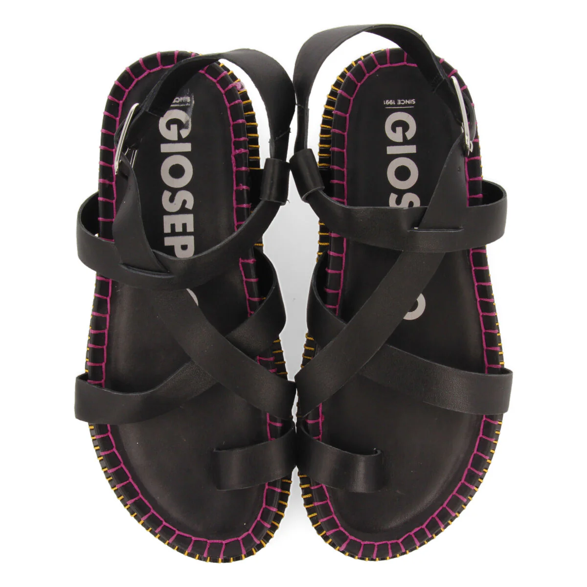 Liborina women's black footbed sandals with straps - Image 4