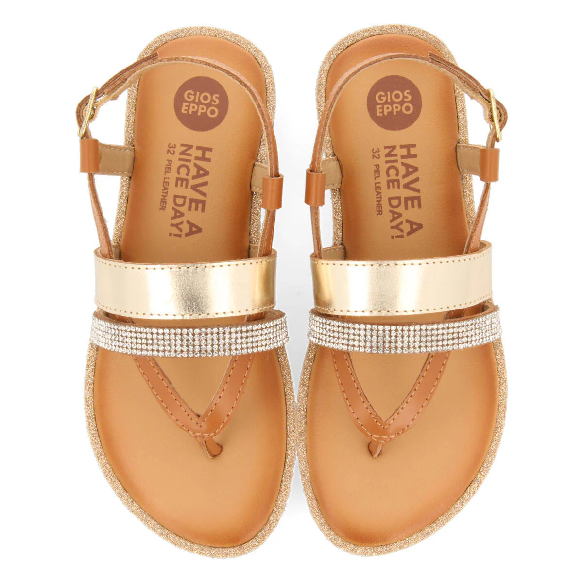 Loiza girls gold leather sandals - Image 4