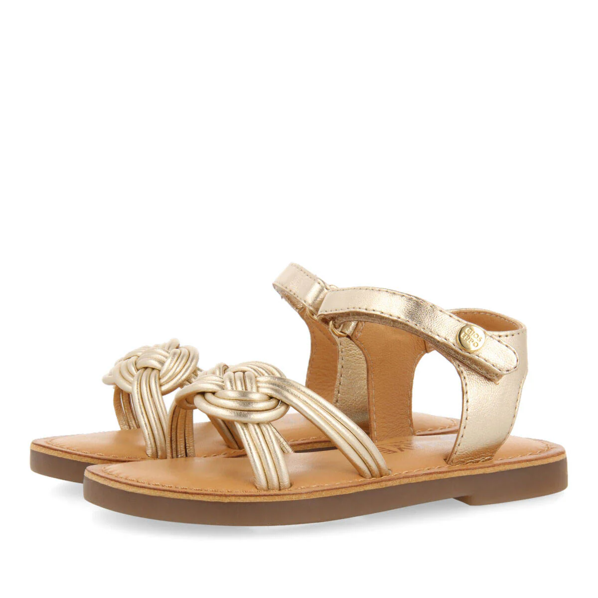 Lontra girls gold leather sandals - Image 2