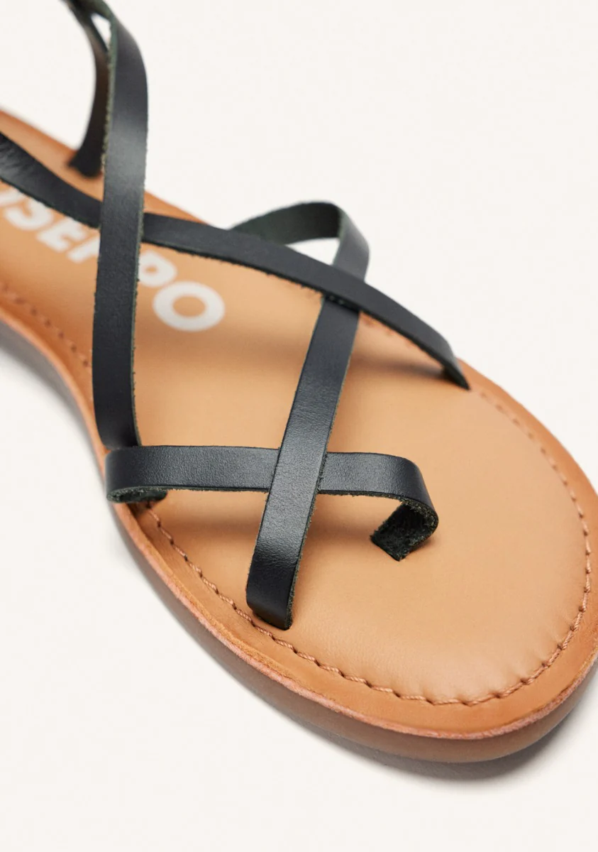 Lussat sandals with thin black straps to tie around the leg - Image 3