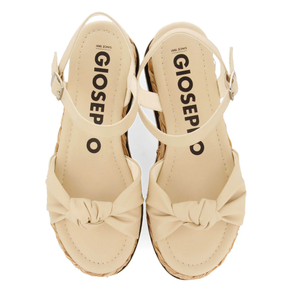 Manicu women's off-white platform sandals with decorative knots - Image 3