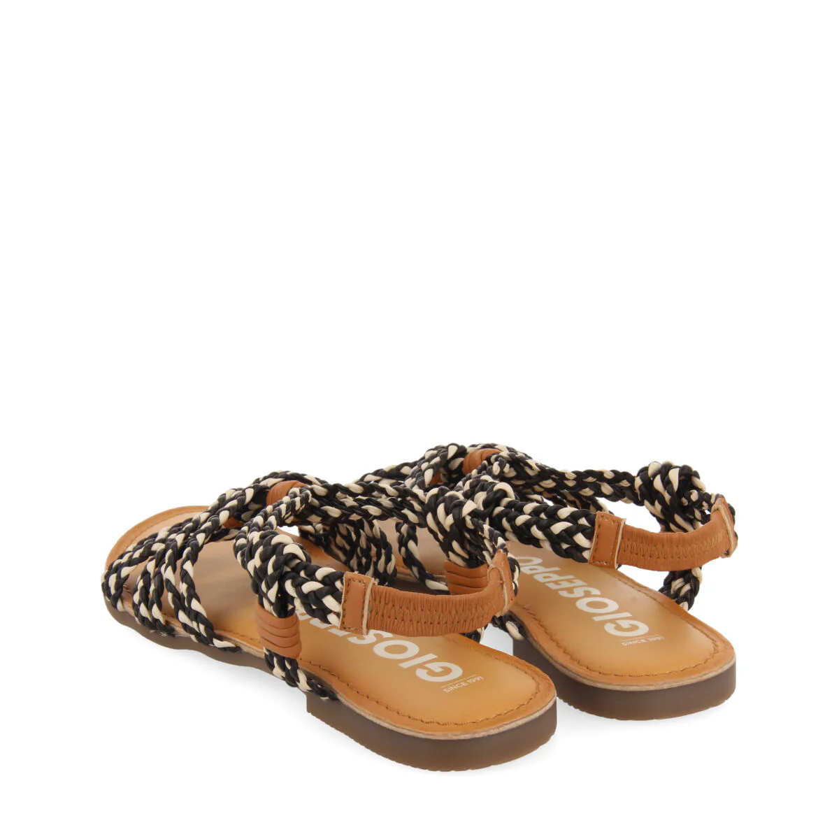 Matupa women's flat black and white braided sandals - Image 4