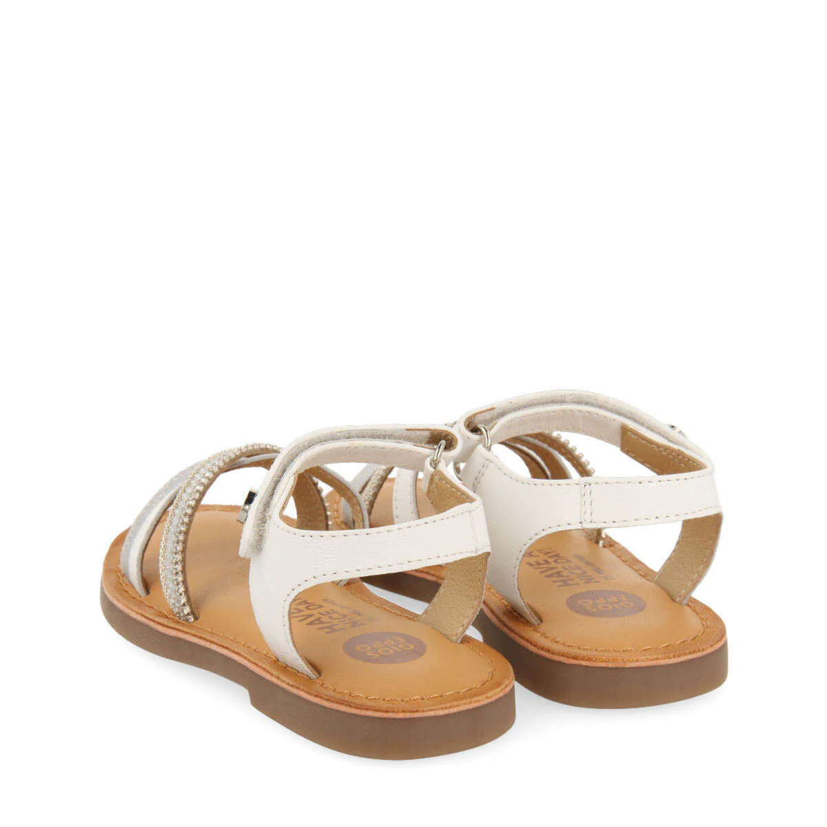 Melgar girls leather sandals with white details - Image 4