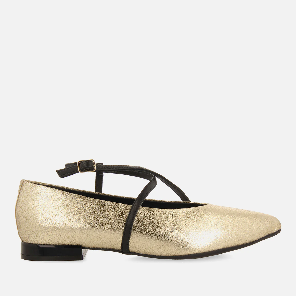 METALLIC LEATHER BALLET FLATS TURKEVE