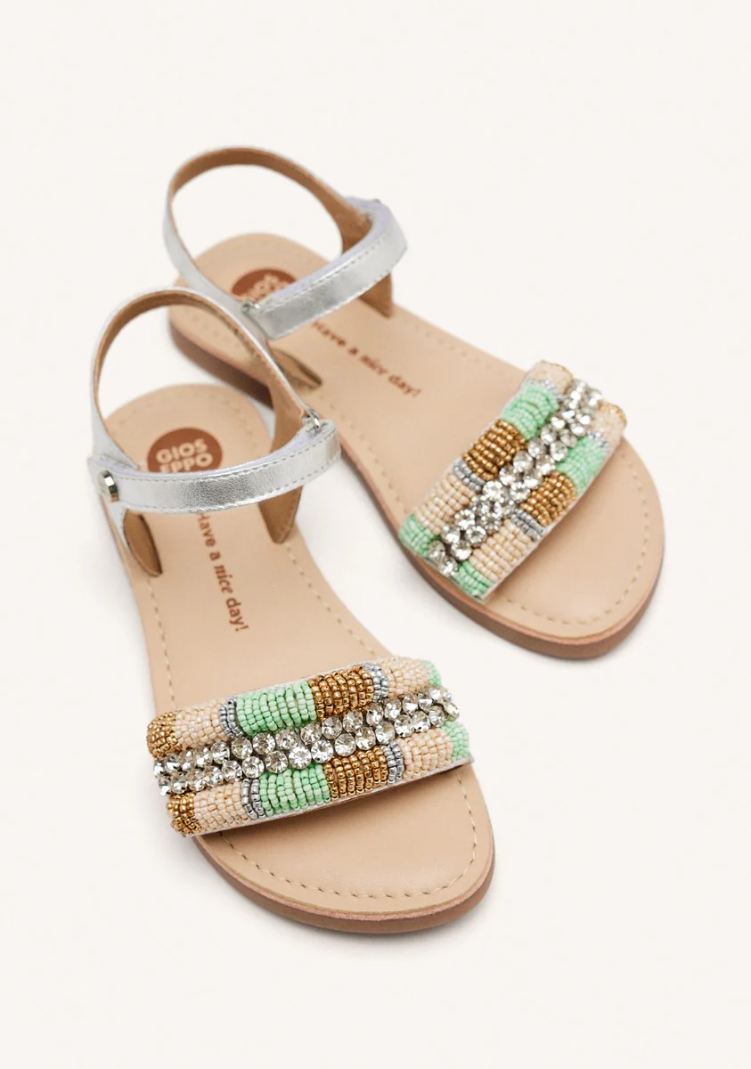 METALLIC LEATHER BEADED SANDALS COUDERAY - Image 4